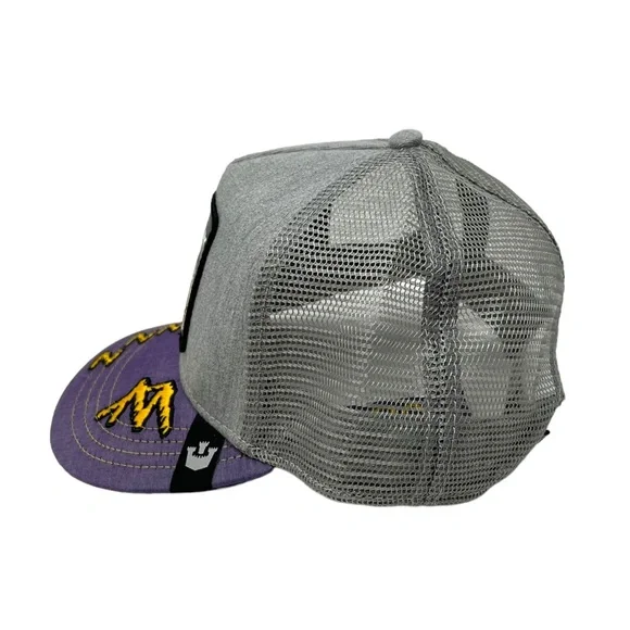 GOORIN BROS Animal Farm ‘Limited Edition’ Meh Lazy Bear Trucker Hat Gray Purple